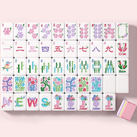 Miss Darling Flower Pink Modern Mahjong Tiles